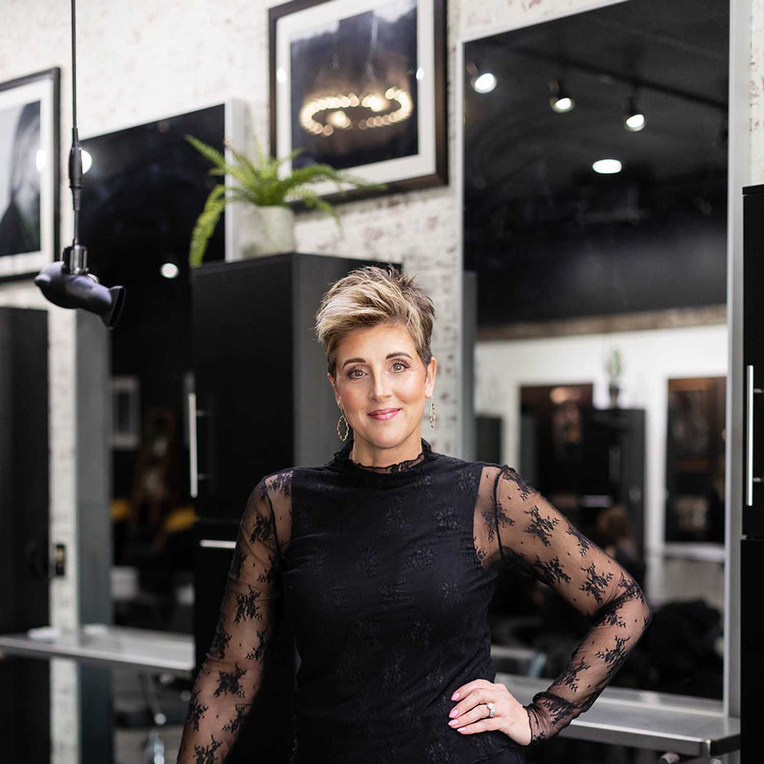 Portrait of Tanya Winterhalter, a professional stylist at Salon361, showcasing their expertise and style.